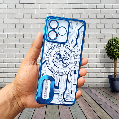Blue Watch  Machine Logo Cut Transparent Case for Realme C53 - The Hatke