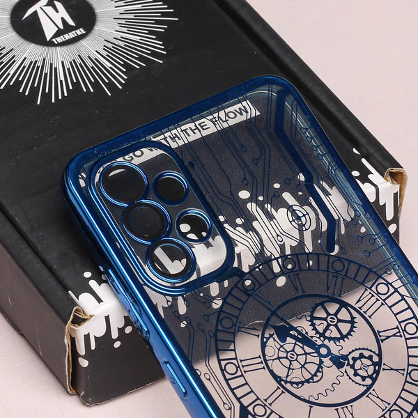 Blue Watch Machine Logo Cut Transparent Case for Samsung A32 4g - The Hatke