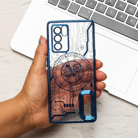 Blue Watch  Machine Logo Cut Transparent Case for Samsung S20 Fe - The Hatke