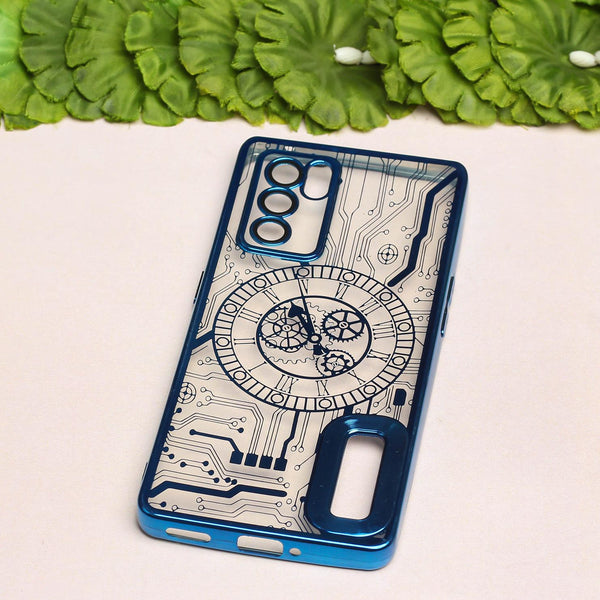 Blue Watch  Machine Logo Cut Transparent Case for Samsung S20 Fe - The Hatke