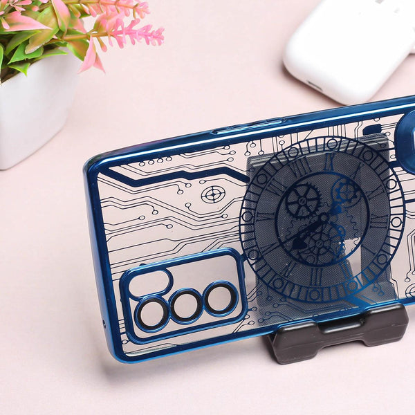 Blue Watch  Machine Logo Cut Transparent Case for Samsung S20 Fe - The Hatke