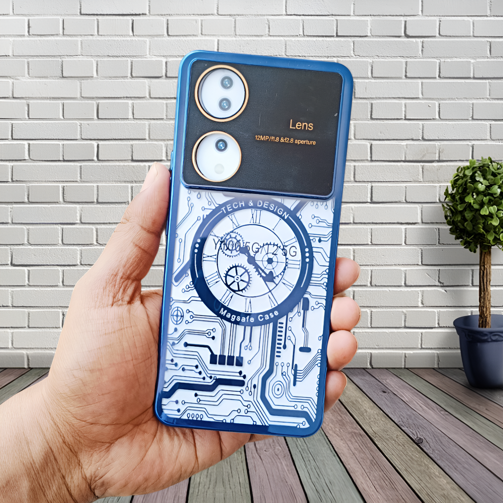 Blue Watch Machine Logo Cut Transparent Case for Vivo Y100 - The Hatke