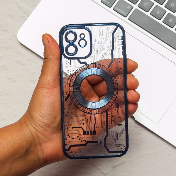 Blue Watch Mashine Logo Cut Transparent Case for Apple iphone 11 - The Hatke