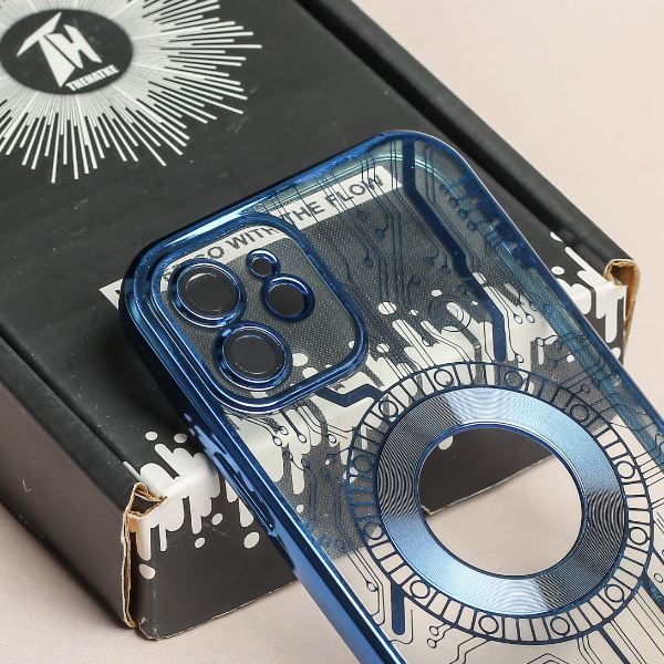 Blue Watch Mashine Logo Cut Transparent Case for Apple iphone 11 - The Hatke