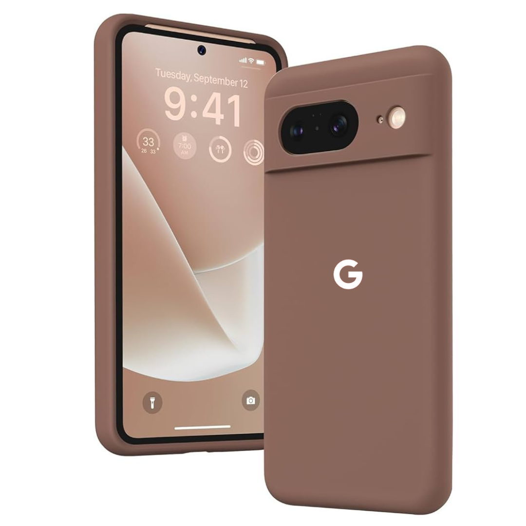 Brown Camera Original Silicone case for Google Pixel 8 - The Hatke