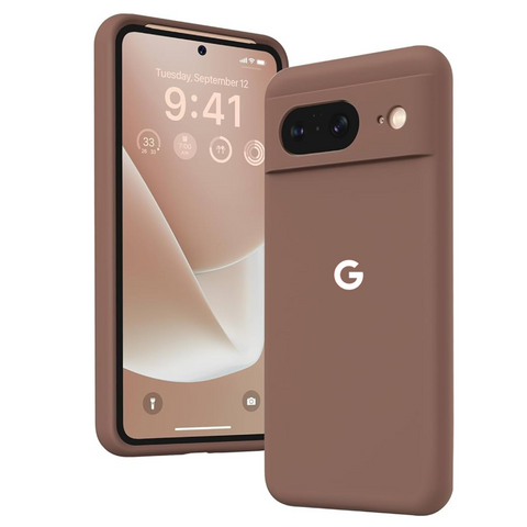 Brown Camera Original Silicone case for Google Pixel 8a - The Hatke