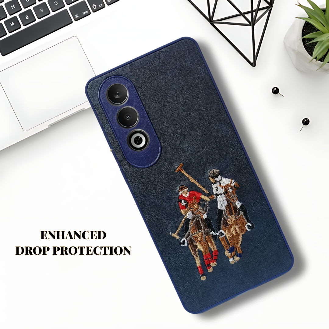 Blue Leather Dual Horse Rider Lion Camera Ornamented for Oneplus Nord CE 4