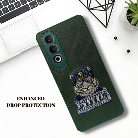 Green Leather Blue Sweater Lion Camera Ornamented for Oneplus Nord CE 4