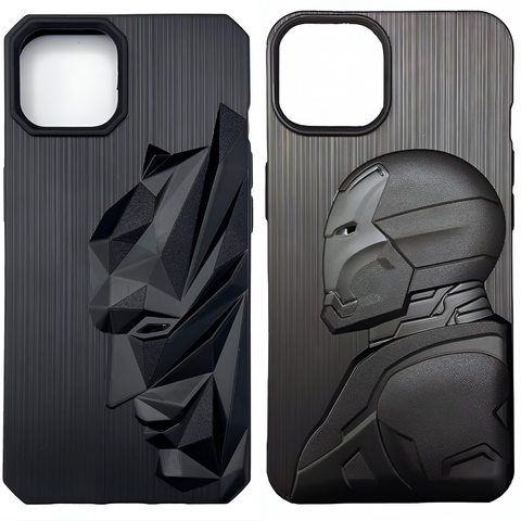 Superhero Engraved(COMBO)(B+I) logo silicon Case for Apple Iphone 13