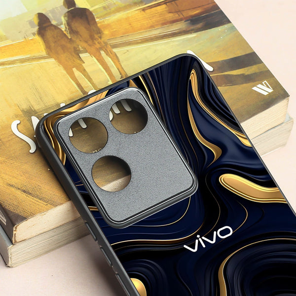 Noir Gold metal back case for Vivo T2 Pro