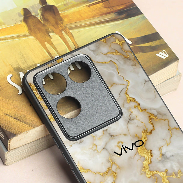 Gold Vein Glory metal back case for Vivo T2 Pro