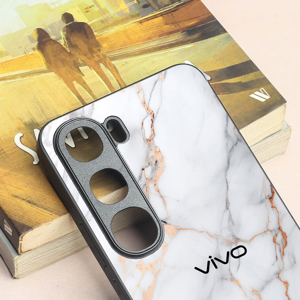 Copper Luxe Marble metal back case for Vivo V40 Lite