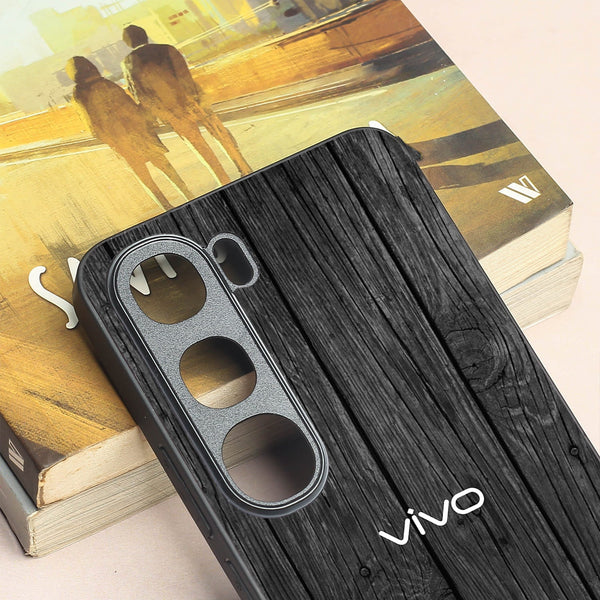 Dark Wood metal back case for Vivo V40 Lite