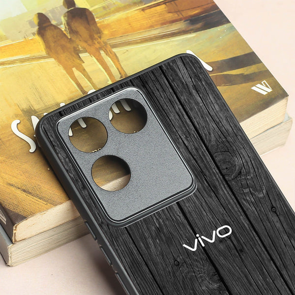 Dark Wood metal back case for Vivo T2 Pro