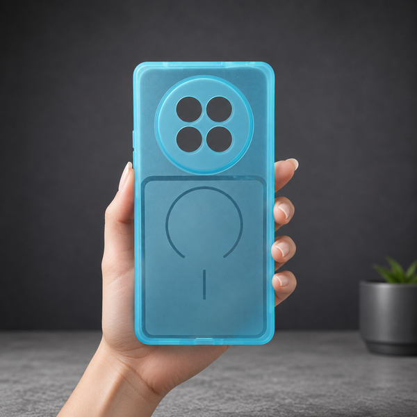 Light Blue Amber Silicone Case for  Oppo F31 Pro Plus