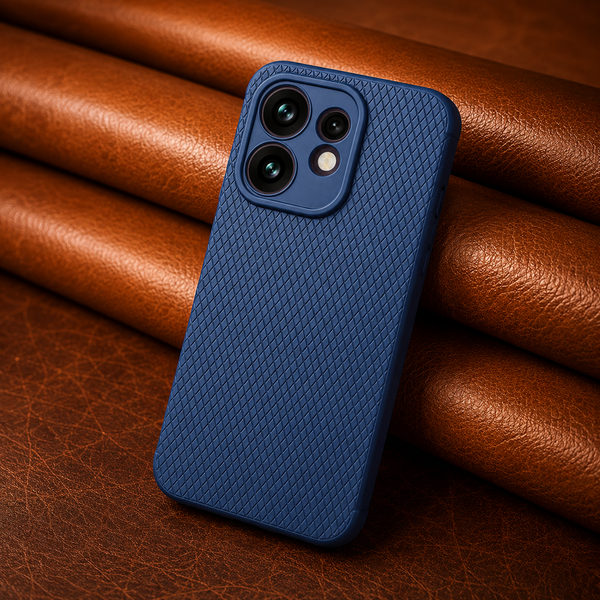 Dark Blue Line Wave Silicone Case for Oppo Reno 16
