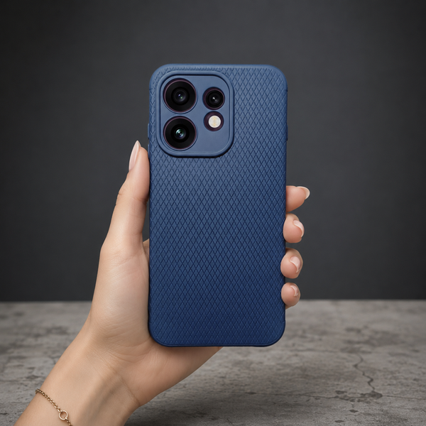 Dark Blue Line Wave Silicone Case for Oppo Reno 16