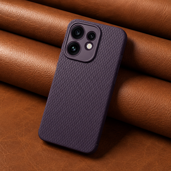 Deep Purple Line Wave Silicone Case for Oppo Reno 16