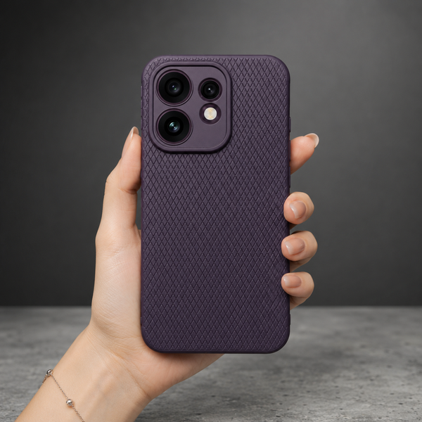 Deep Purple Line Wave Silicone Case for Oppo Reno 16