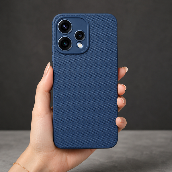 Dark Blue Line Wave Silicone Case for Oppo Reno 15c