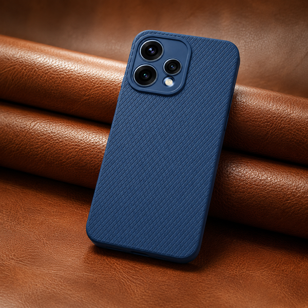 Dark Blue Line Wave Silicone Case for Oppo Reno 15c