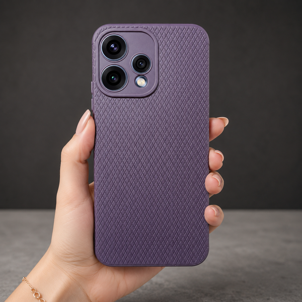 Deep Purple Line Wave Silicone Case for Oppo Reno 15c