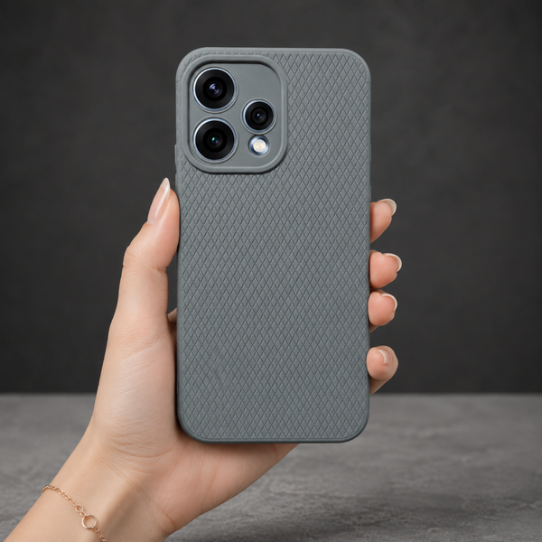 Grey Line Wave Silicone Case for Oppo Reno 15c