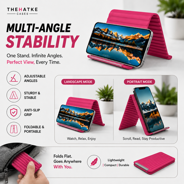 Dark Pink Magic foldable flexible silicone stand