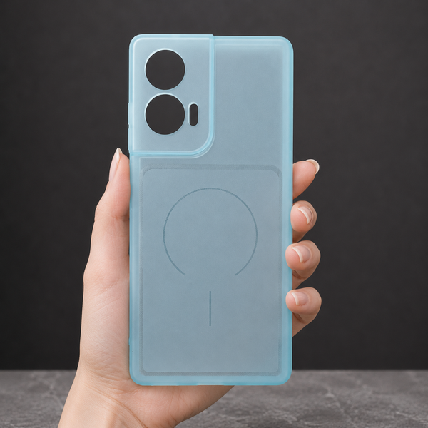 Light Blue Amber Silicone Case for Motorola Edge 50 Fusion