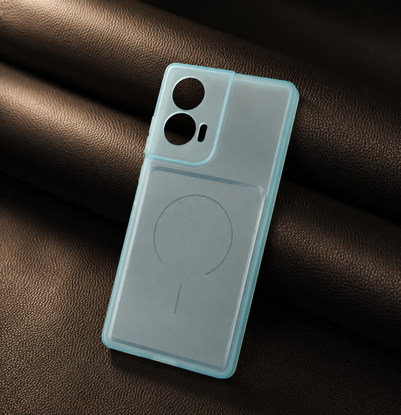 Light Blue Amber Silicone Case for Motorola Edge 50 Fusion