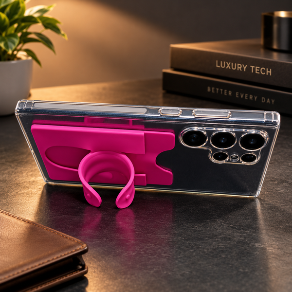 FlexHold Hot Pink Sticky Stand Silicone For All Mobiles