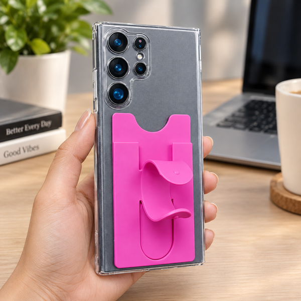 FlexHold Hot Pink Sticky Stand Silicone For All Mobiles