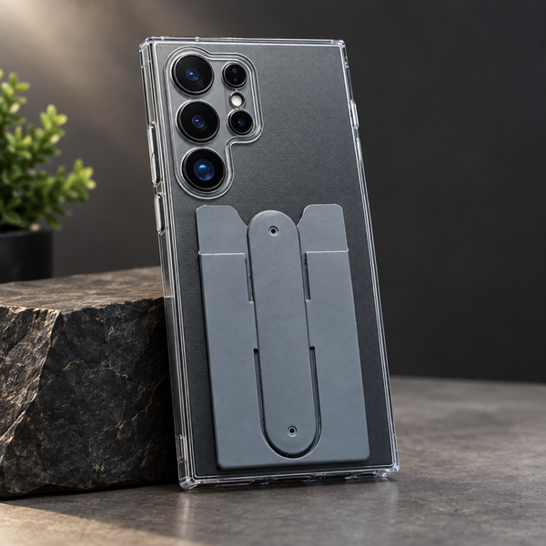KickFlex Grey Sticky Stand Silicone For All Mobiles