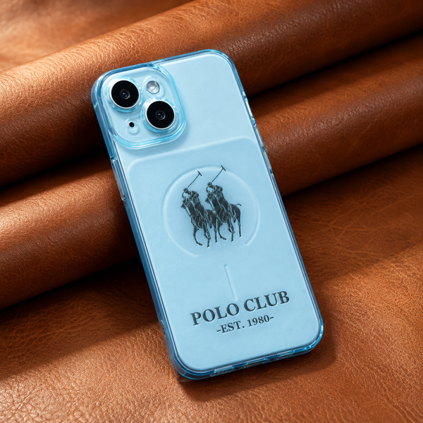 Blue POLO Black Silicone Case for Apple iphone 15
