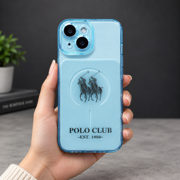 Blue POLO Black Silicone Case for Apple iphone 15