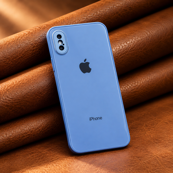 Blue Camera Safe mirror case for Apple Iphone X/Xs