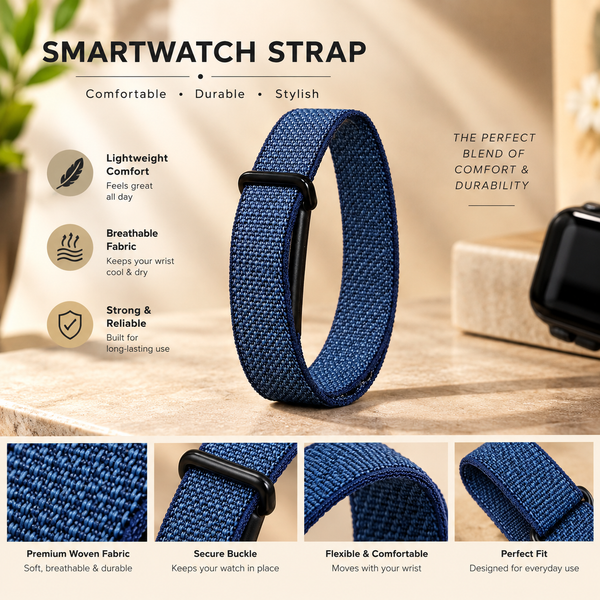 Dark Blue Nylon Strap For Google Fitbit Air