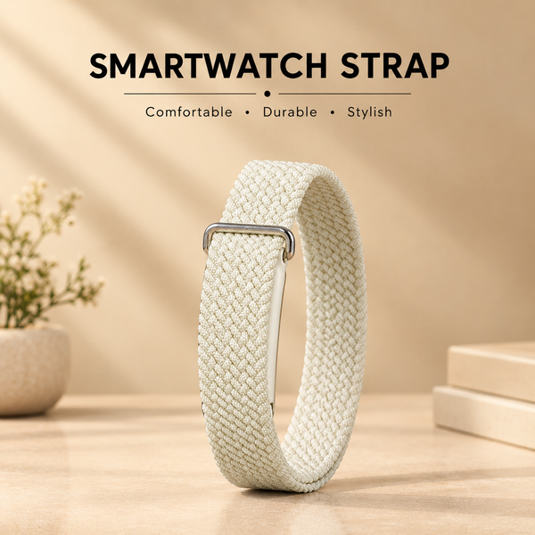 Cream Nylon Strap For Google Fitbit Air