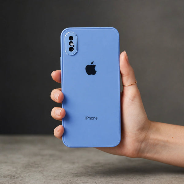 Blue Camera Safe mirror case for Apple Iphone X/Xs
