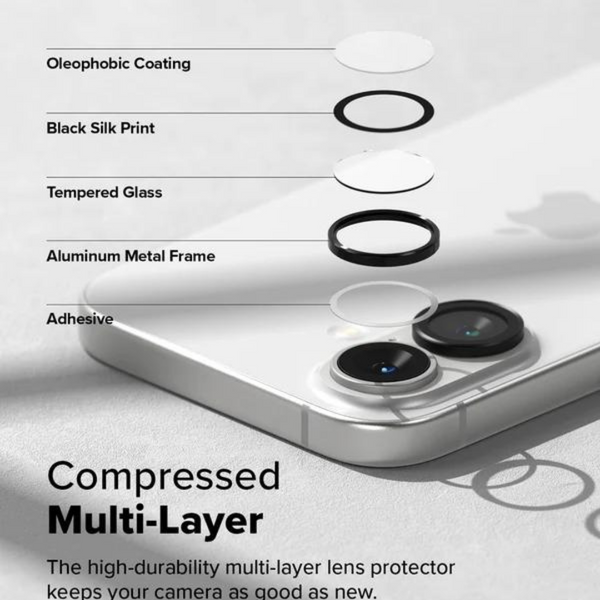 Black Metallic camera ring lens guard for Apple iphone 16