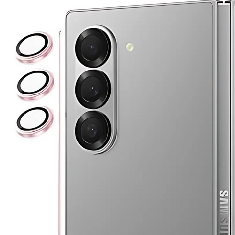 Pink Metallic camera ring lens guard for Samsung Galaxy Z Fold 6