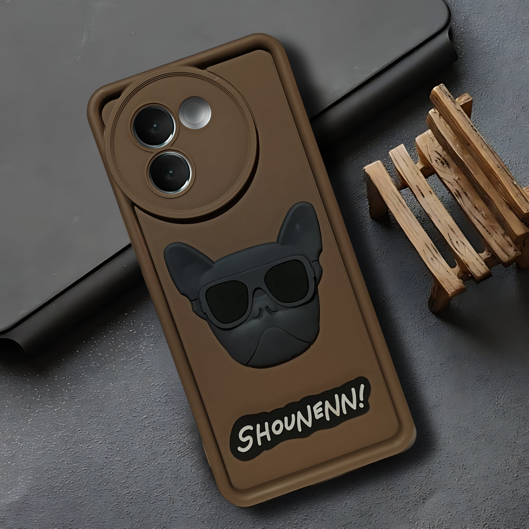 Dark Brown SHOUNENN BULLDOG Silicone case for Vivo V30E