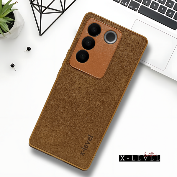 X-LEVEL Brown Leather Case for Vivo V27