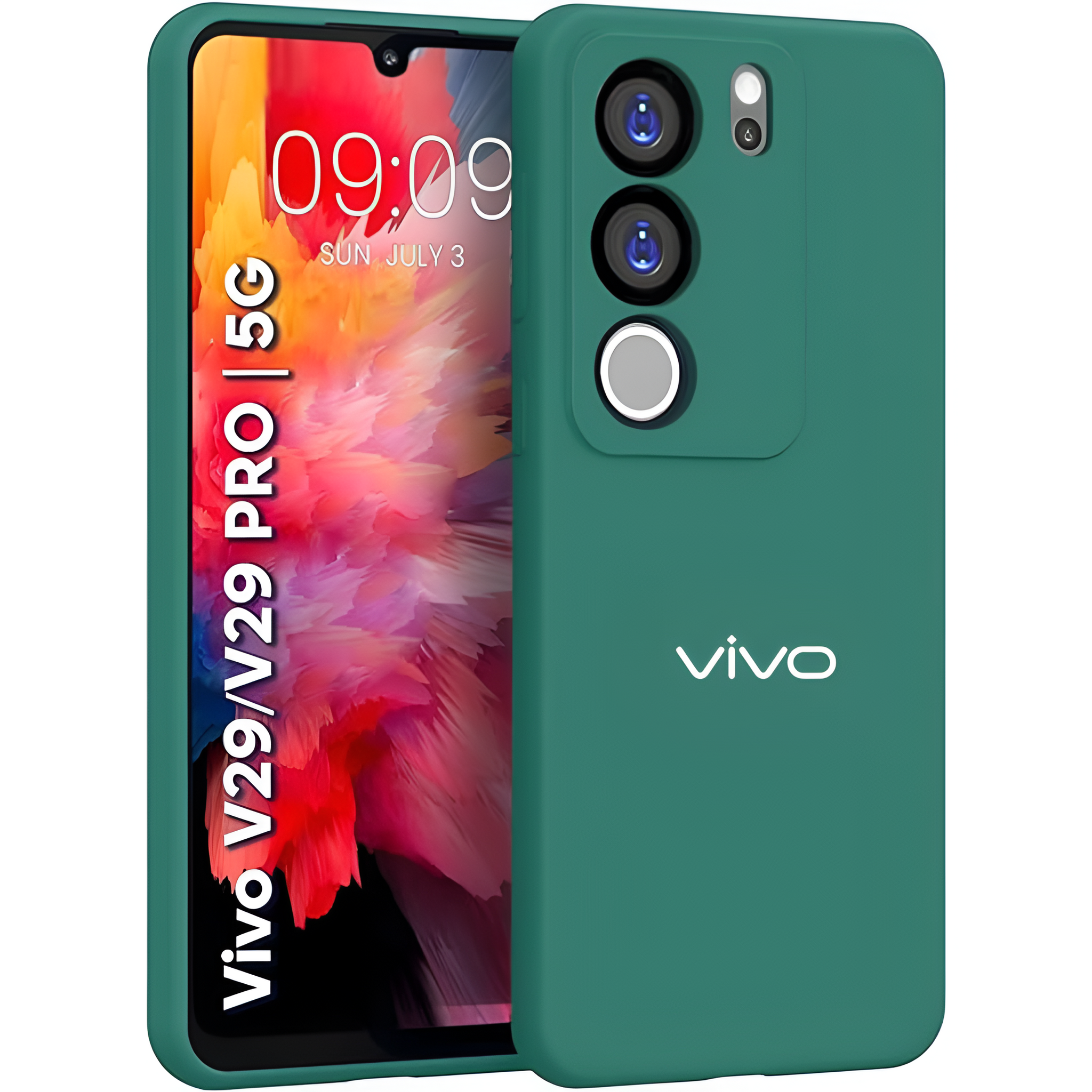 Dark Green Camera Original Silicone case for Vivo V29