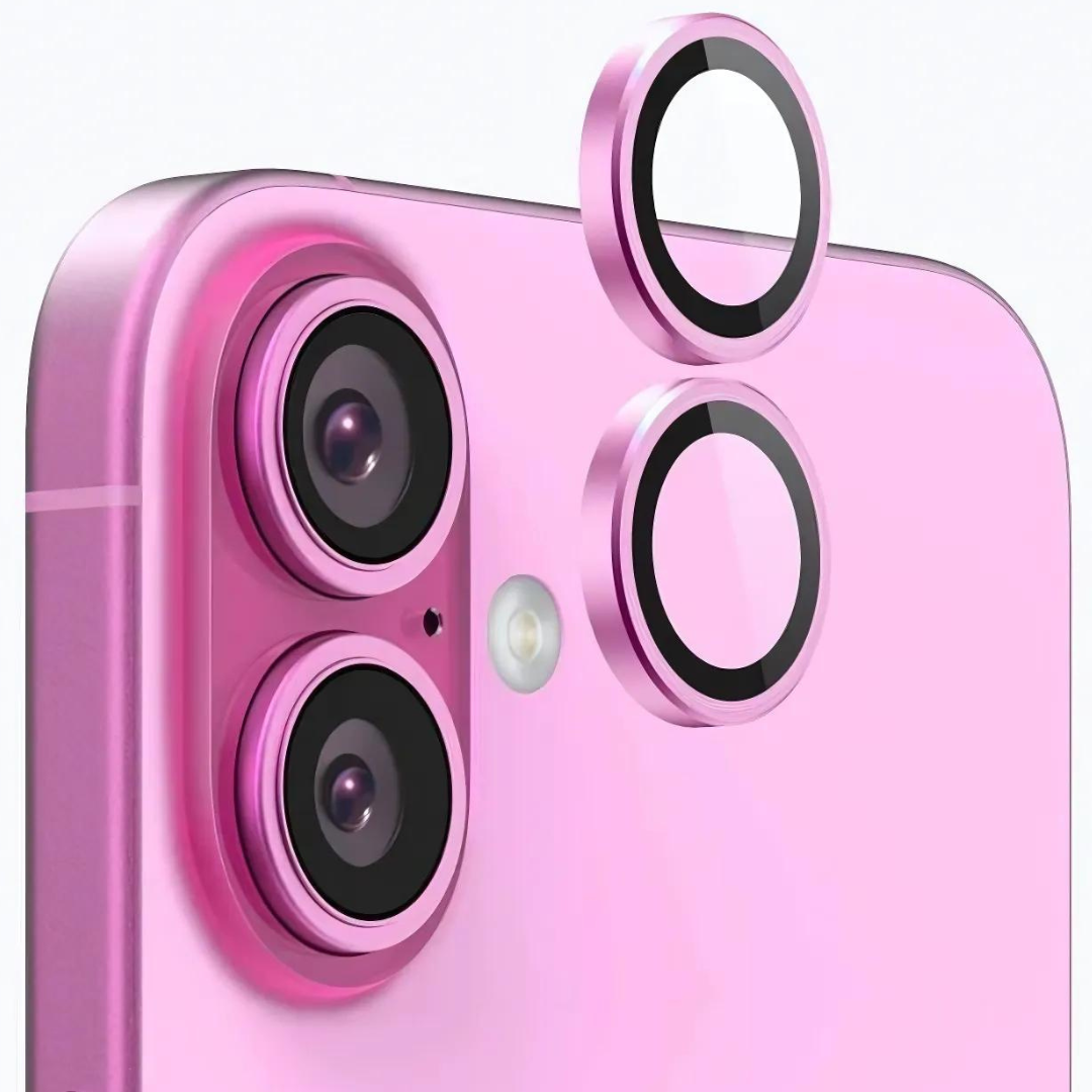 Rose Pink Metallic camera ring lens guard for Apple iphone 16