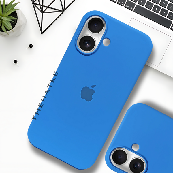 Sky Blue Original Silicone case for Apple iphone 16 Plus