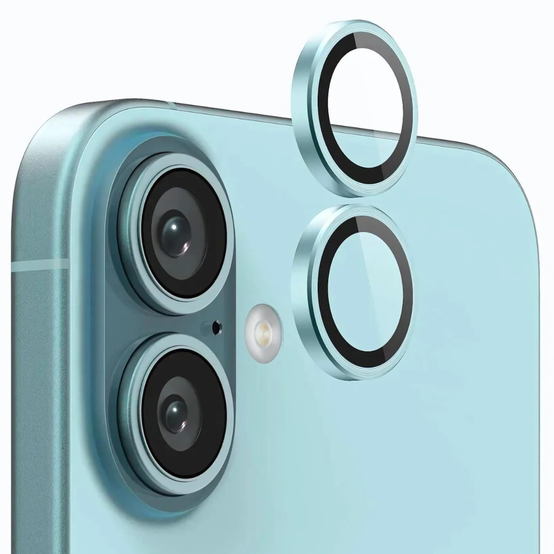 Sea Green Metallic camera ring lens guard for Apple iphone 16