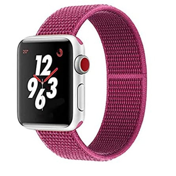 Dark Pink Nylon Strap For Apple Watch Series 4 (38mm/40mm/41mm)