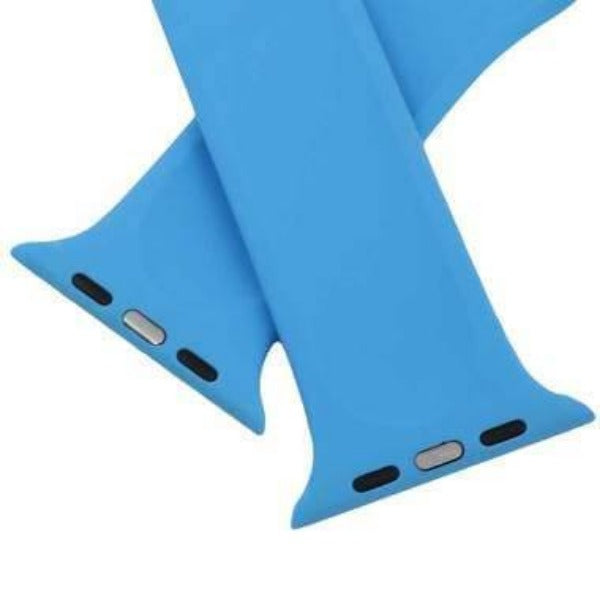 Sky Blue Plain Silicone Strap For Watch Series 5 (42mm/44mm/45mm/46mm/49mm)