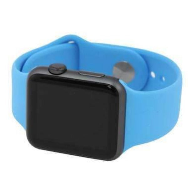 Sky Blue Plain Silicone Strap For Watch Series SE GEN 2 (42mm/44mm/45mm/46mm/49mm)